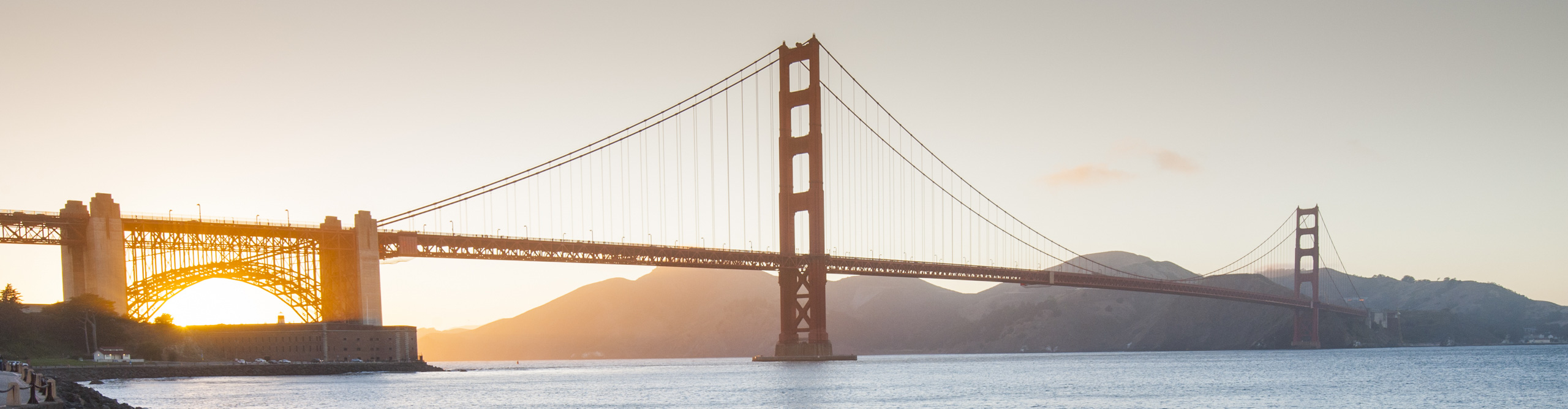 Sunset over the golden gate bridge San Francisco, California, USA