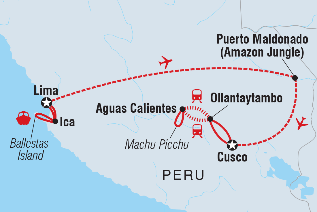 Map of Premium Peru With Ica Valley including Peru