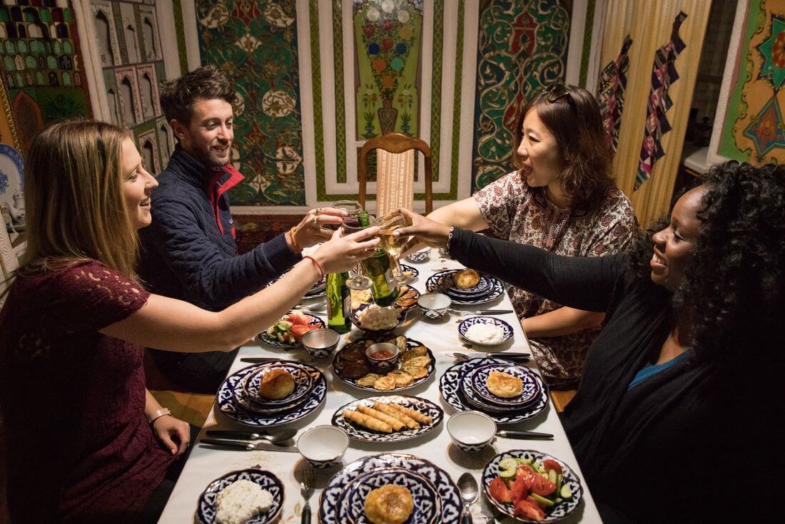 Experience a homestay dinner in Uzbekistan with Intrepid Travel 