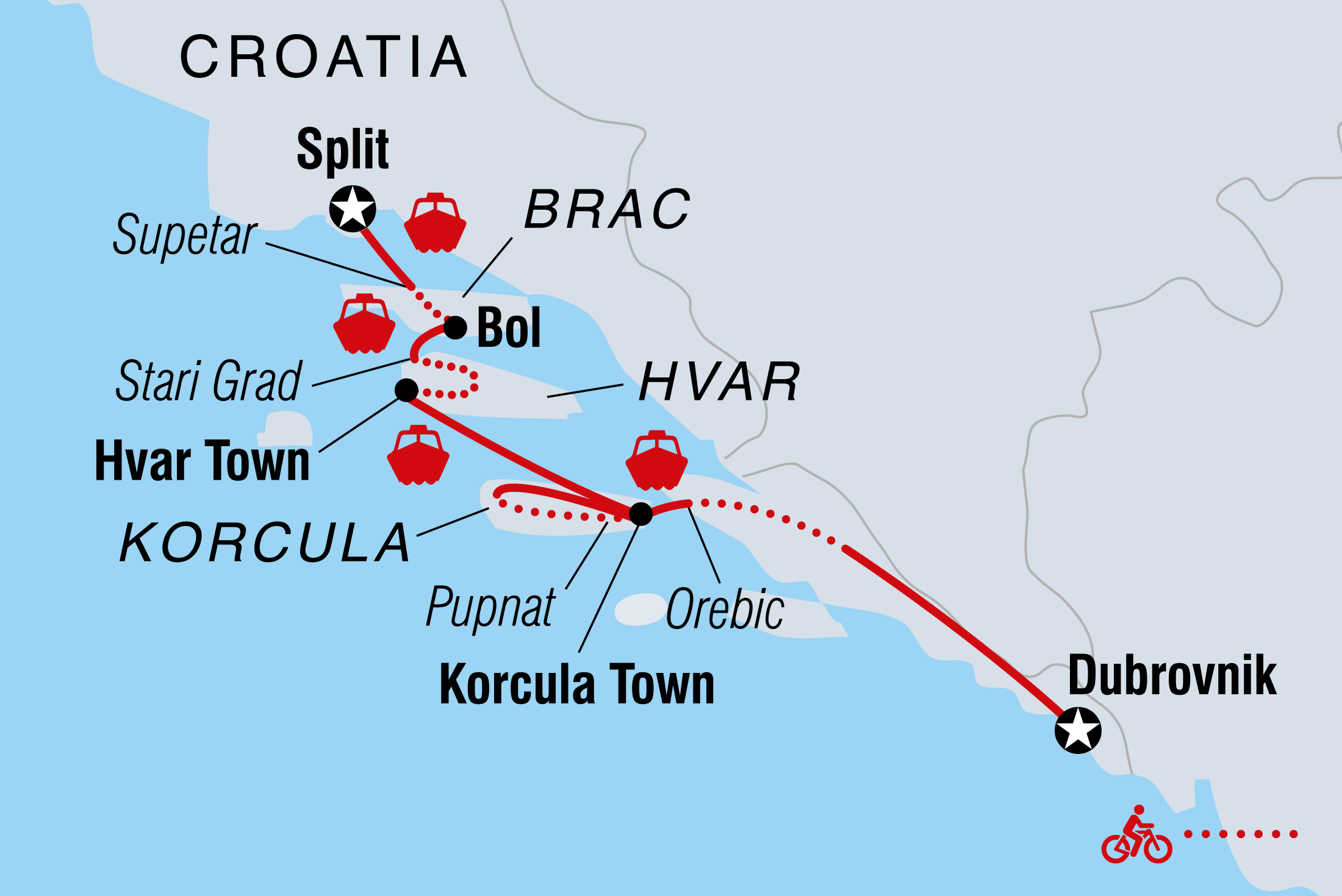 Map of Cycle Croatia including Croatia
