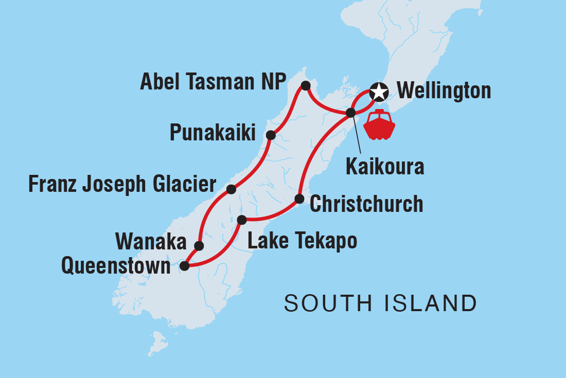 Map of New Zealand’S South Island In Depth including New Zealand