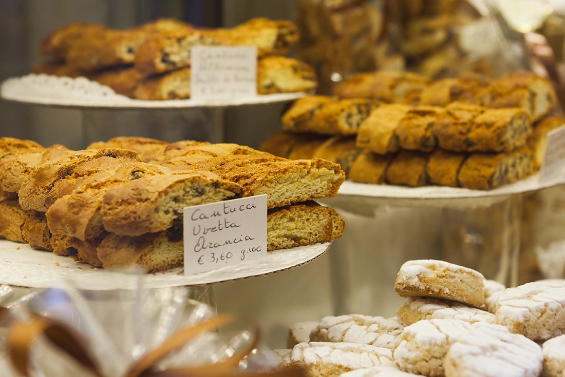 Check out the numerous bakeries at the Centrale Market in Florence, Italy