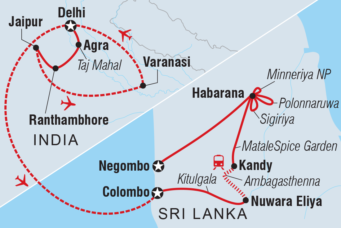 Map of Premium India And Sri Lanka including India and Sri Lanka