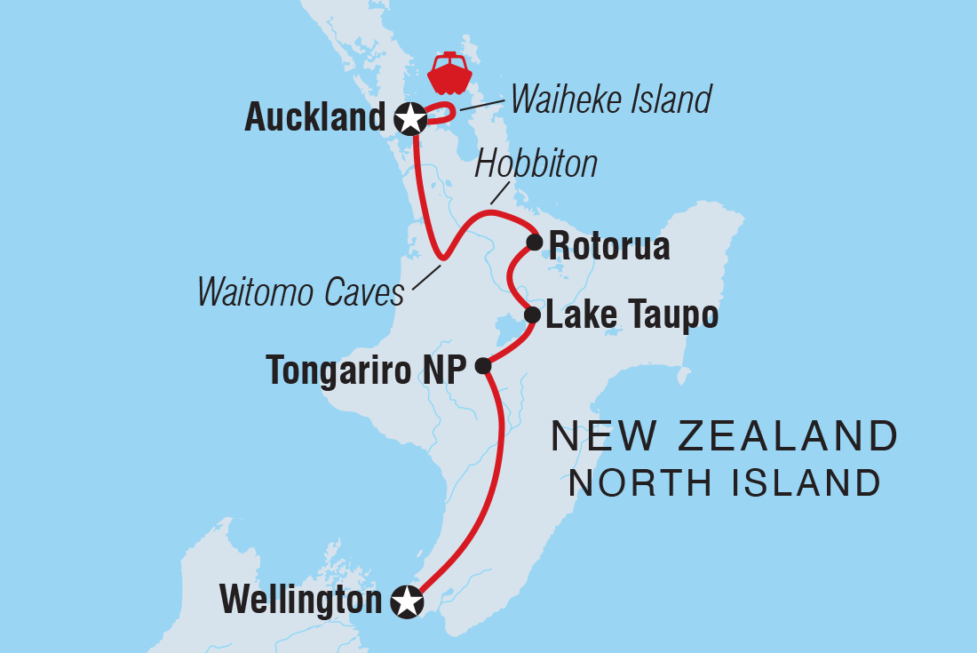 Map of Premium New Zealand North Island including New Zealand