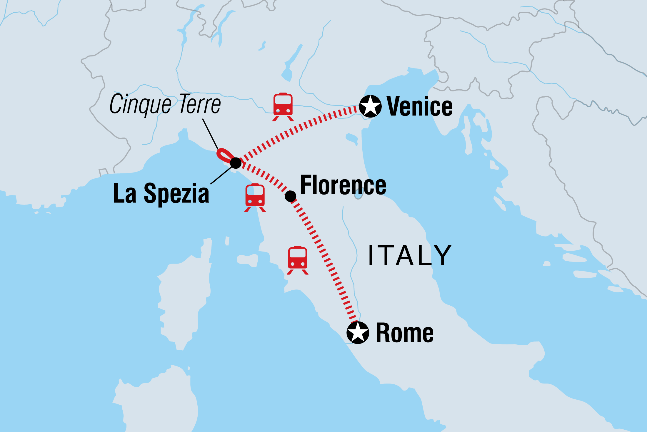 Map of Highlights Of Italy including Italy