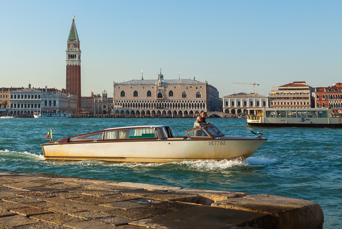 Watch the busy waterways of Venice, Italy