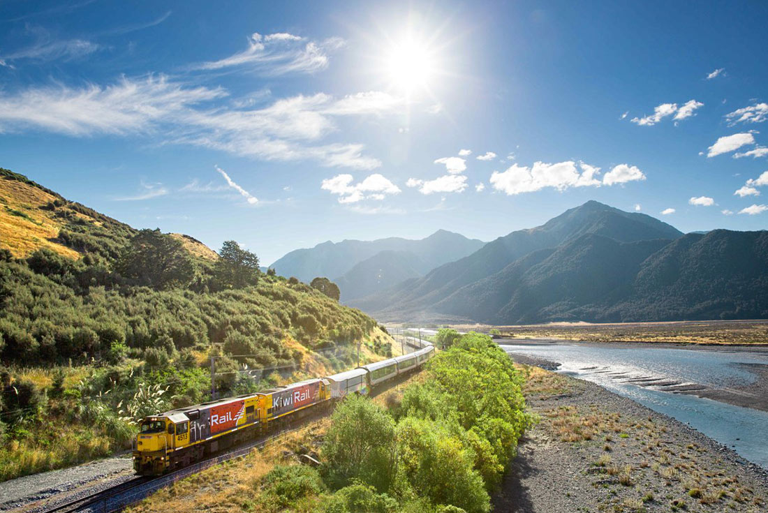 Train to Christchurch, South Island, New Zealand