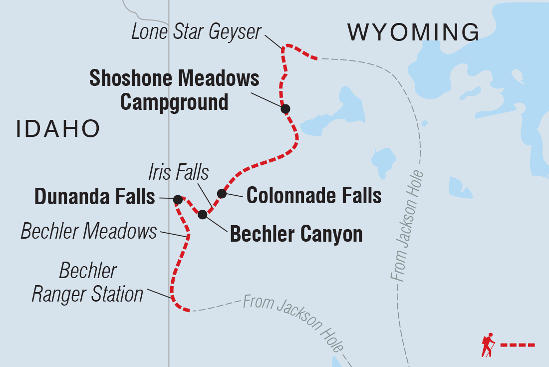 Map of Hiking And Backpacking Yellowstone's Bechler River Traverse including United States Of America