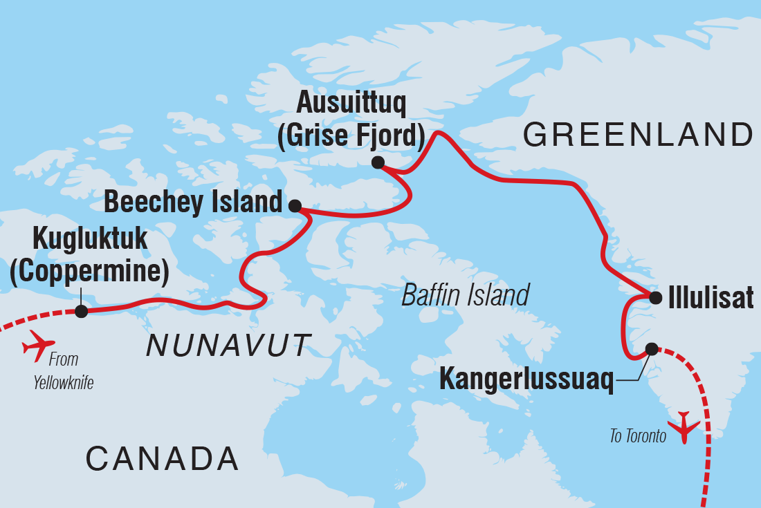 Map of Out Of The Northwest Passage: Canada To Greenland including Canada and Greenland