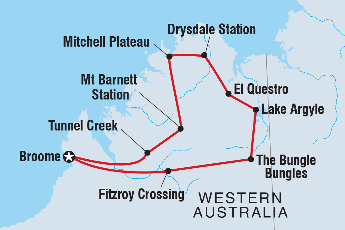 Map of Kimberley Trail including Australia