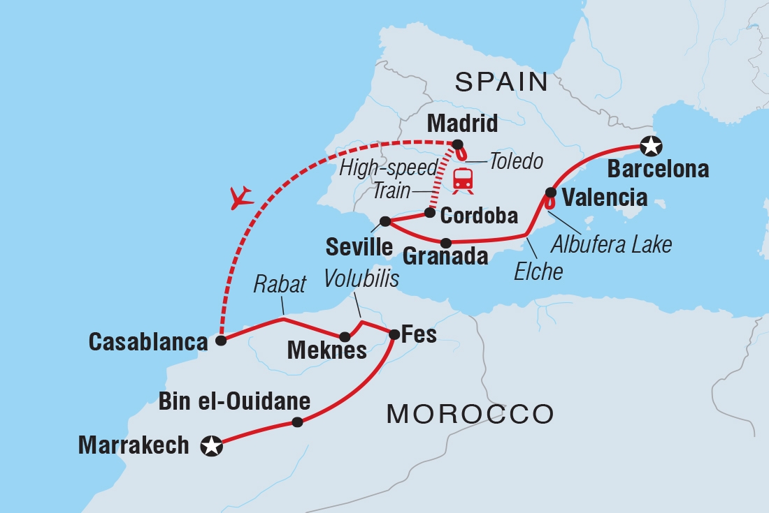 Map of Premium Spain & Morocco including Morocco and Spain