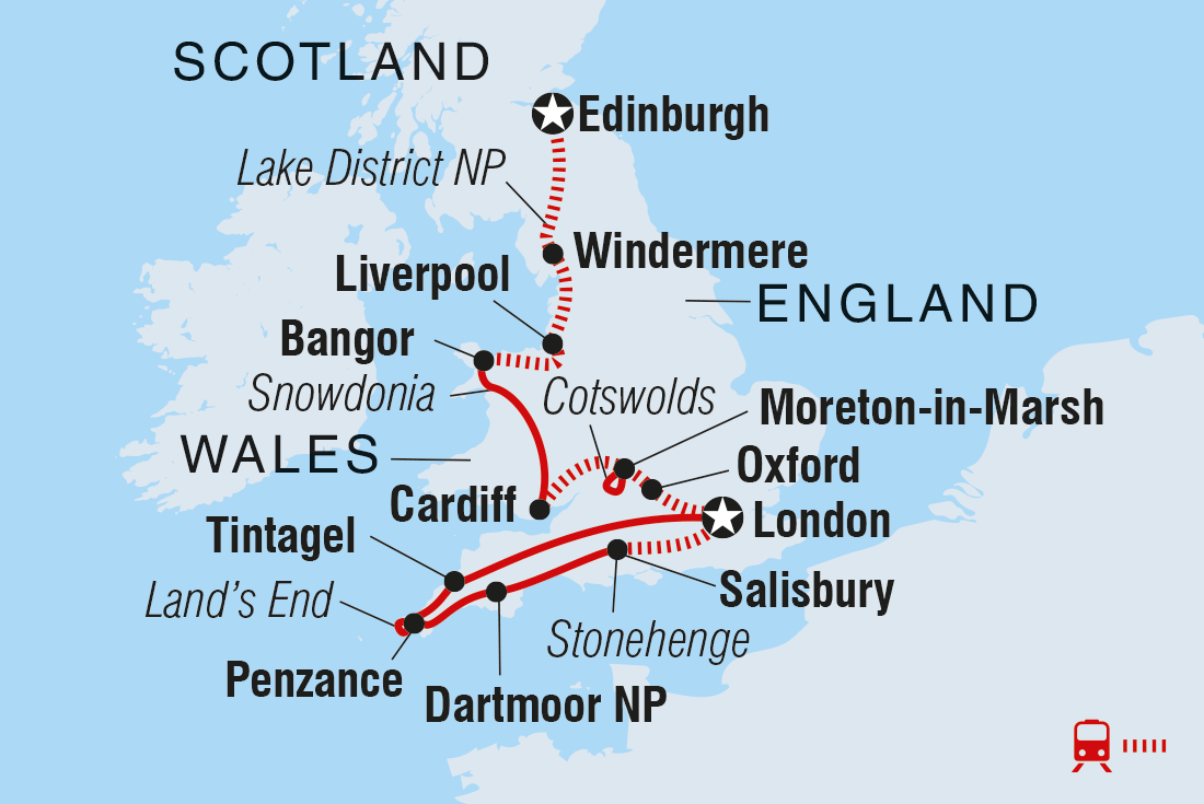 Map of Best Of England And Wales including United Kingdom
