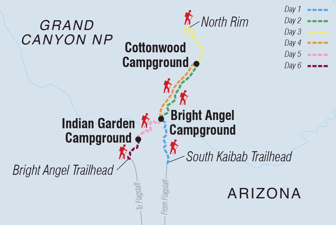 Map of Winter Hiking And Backpacking In Grand Canyon: Rim To Rim including United States Of America