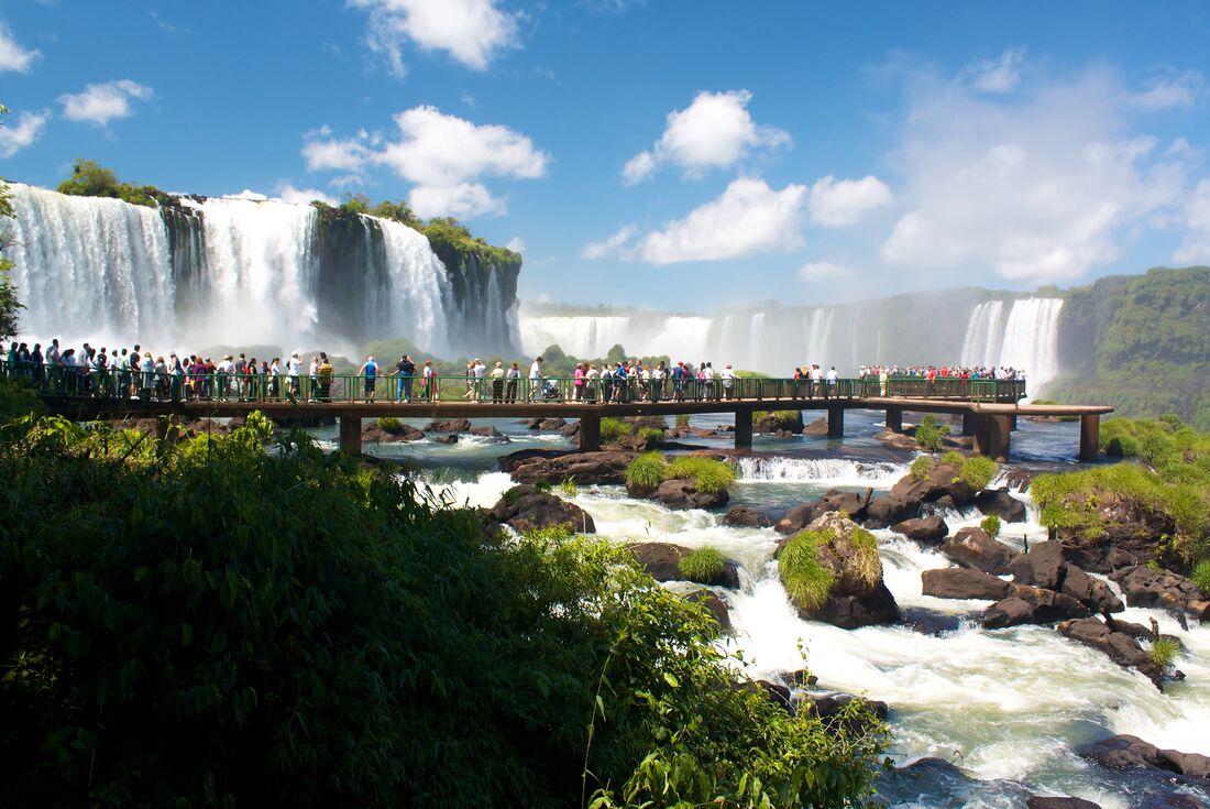 The boardwalk in the Brazilian side of Iguazu Falls