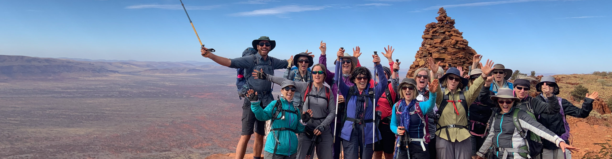 Group of hikers in Western Australia smiling at the camera