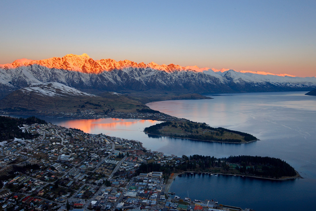 Queenstown during the sunset, South Island, New Zealand