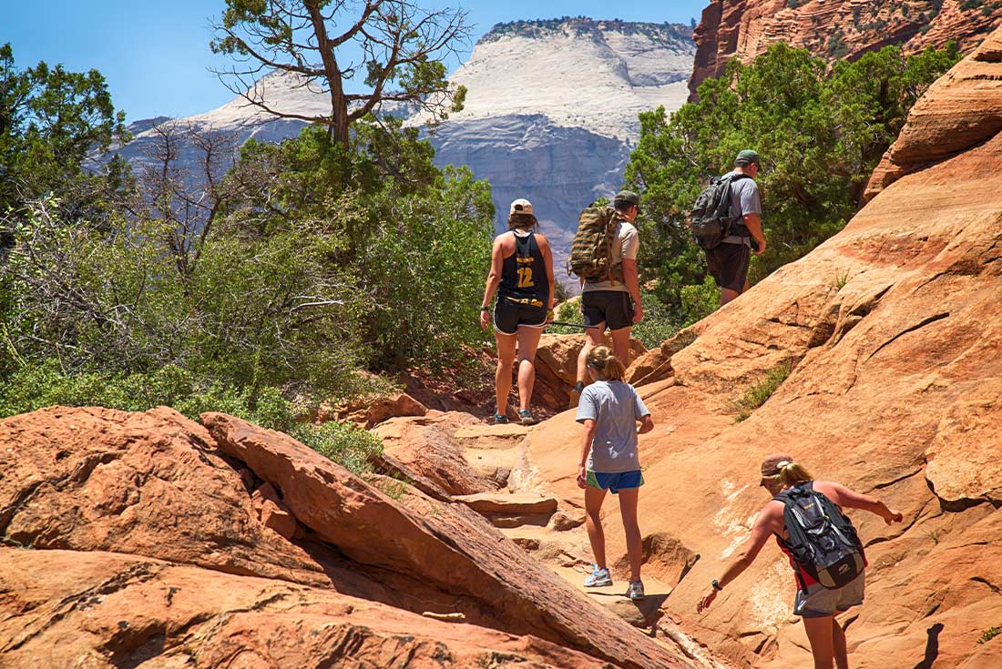 Group of hikers in Zion NP, Utah, USA