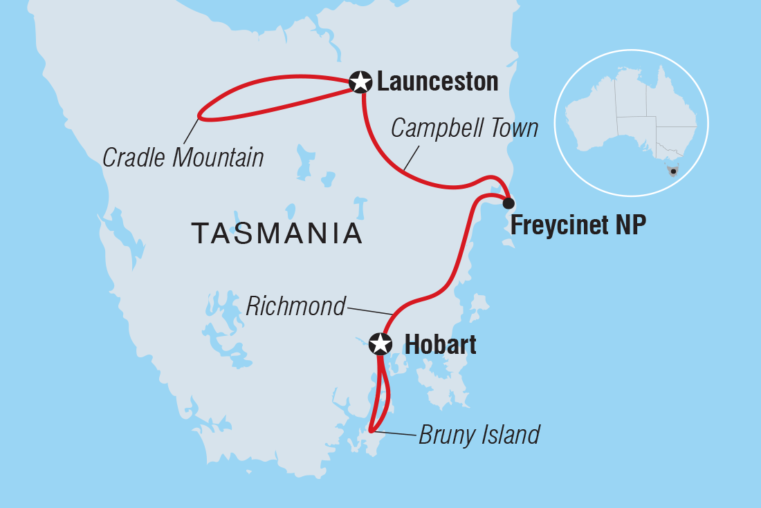 Map of Premium Tasmania including Australia