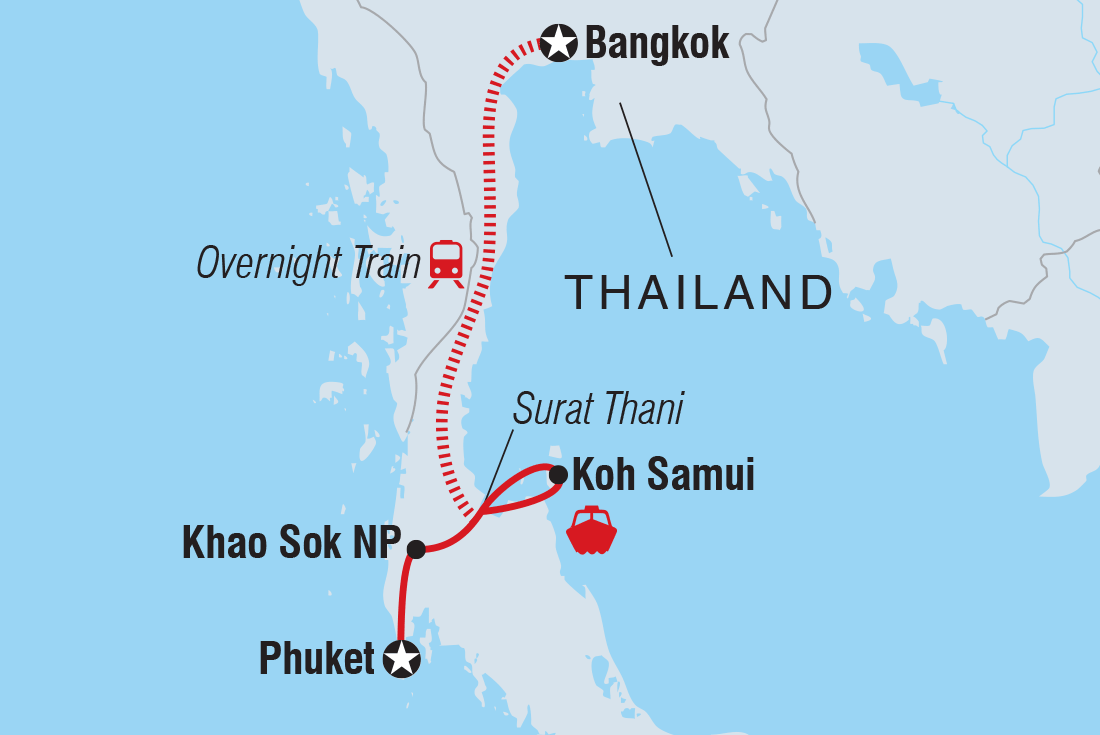 Map of Essential Southern Thailand including Thailand