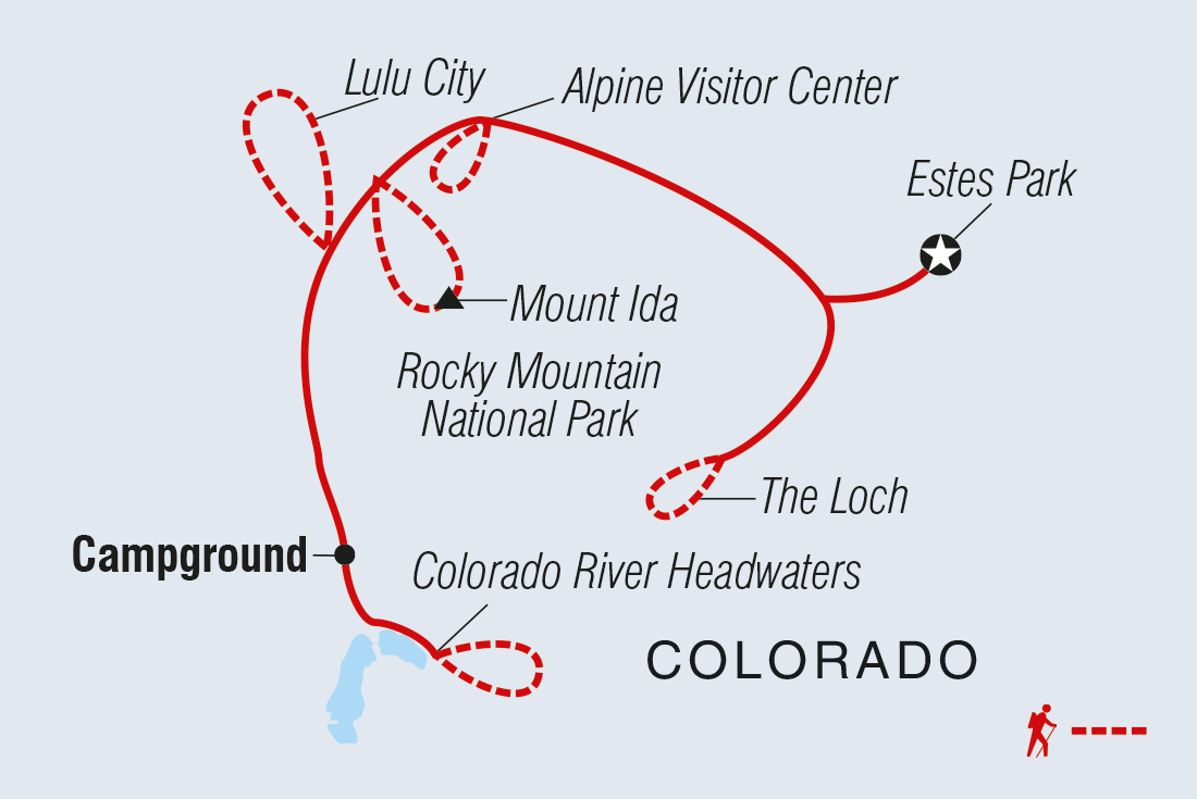 Map of Hiking And Camping In Rocky Mountain National Park including United States Of America