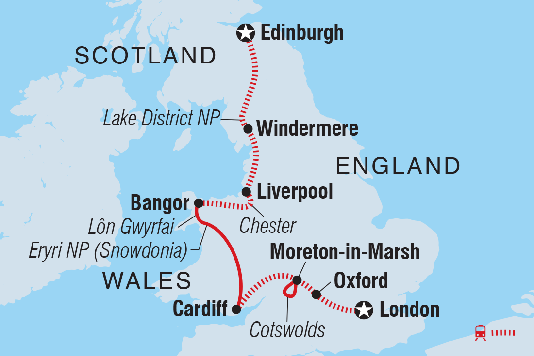 Map of Best Of Britain including United Kingdom