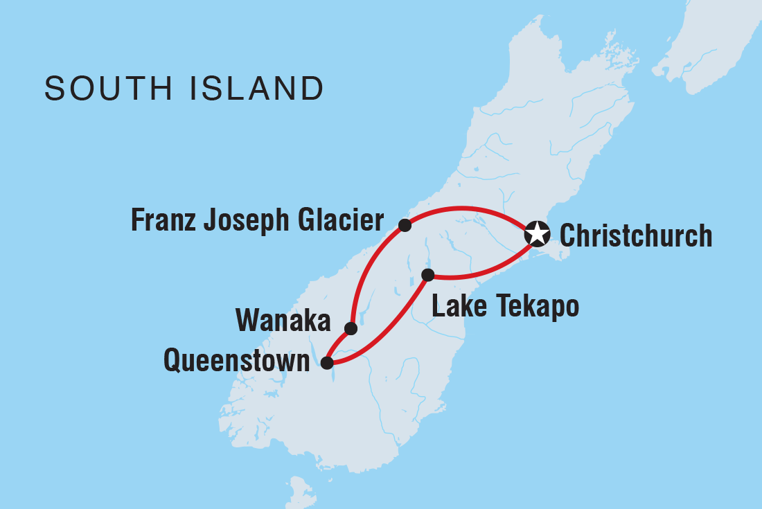Map of New Zealand South Island Express including New Zealand
