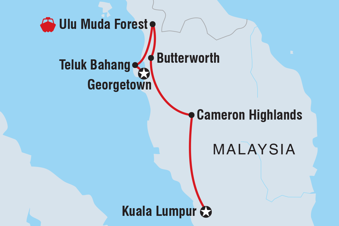 Map of Malaysia Highlights including Malaysia