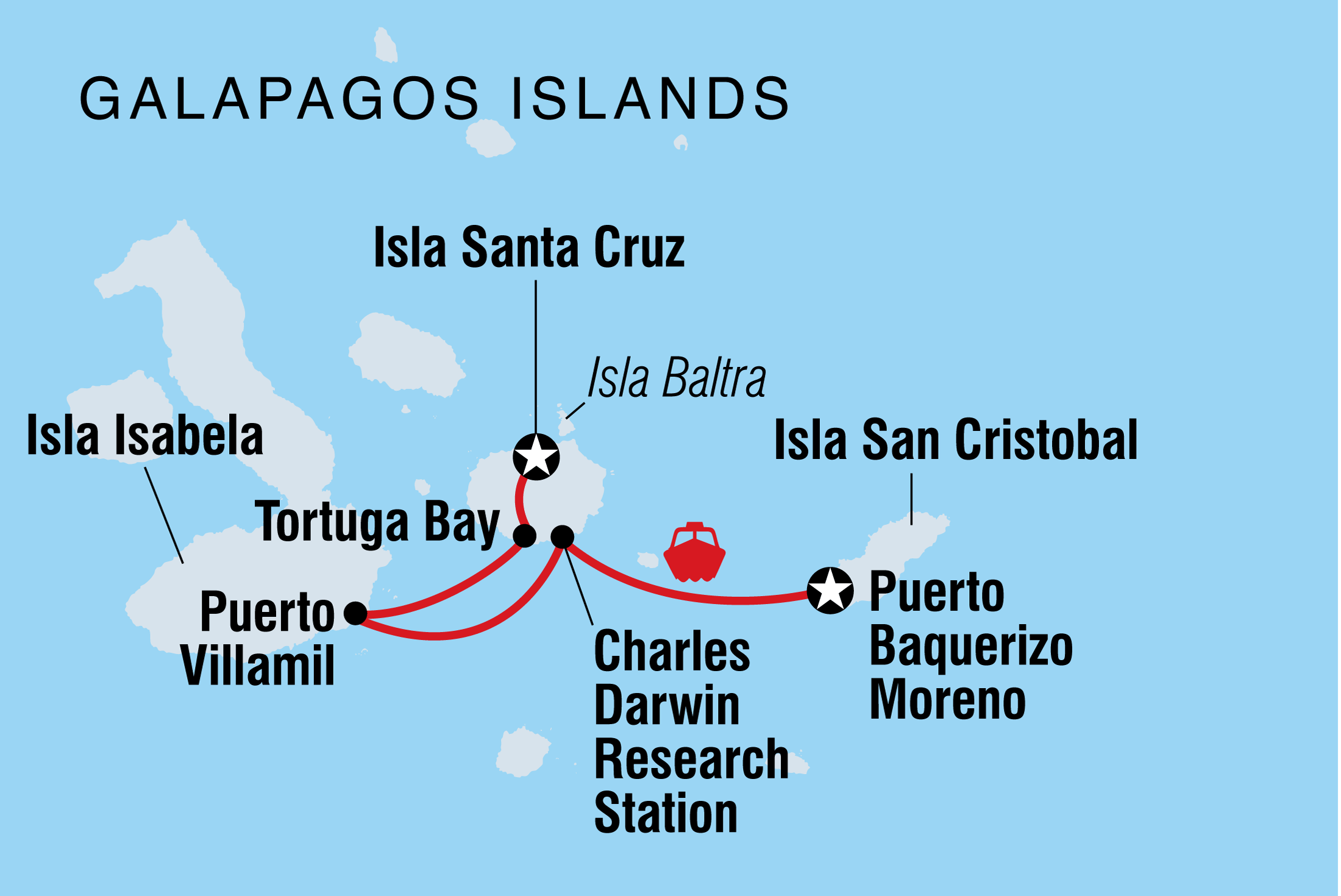 Map of One Week In The Galapagos Islands including Ecuador