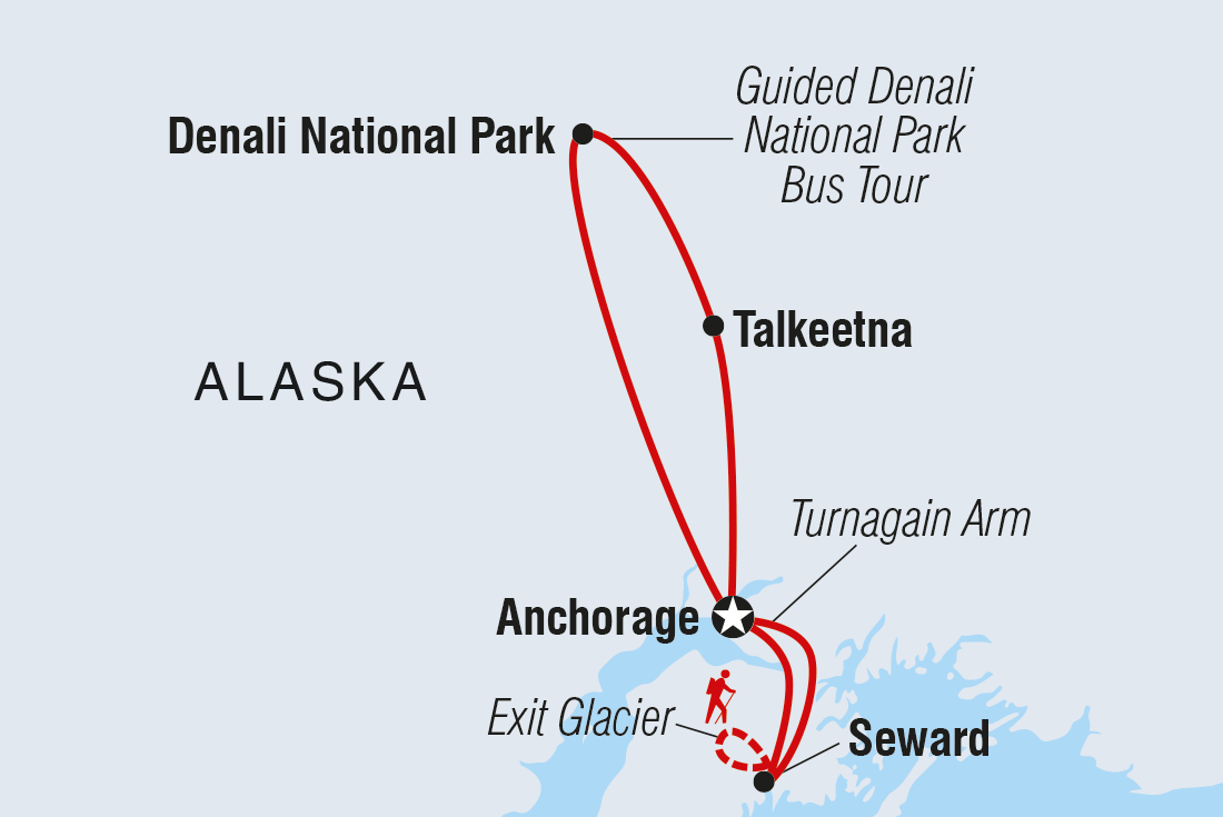 Map of Alaska Discovery including United States Of America