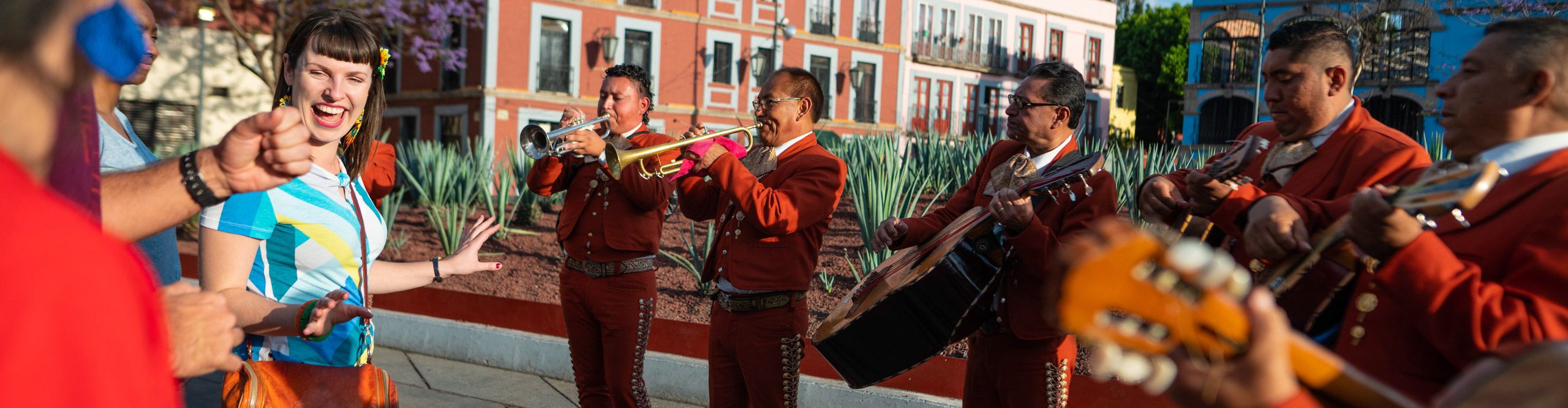 Marachi band playing on the street in Mexico 