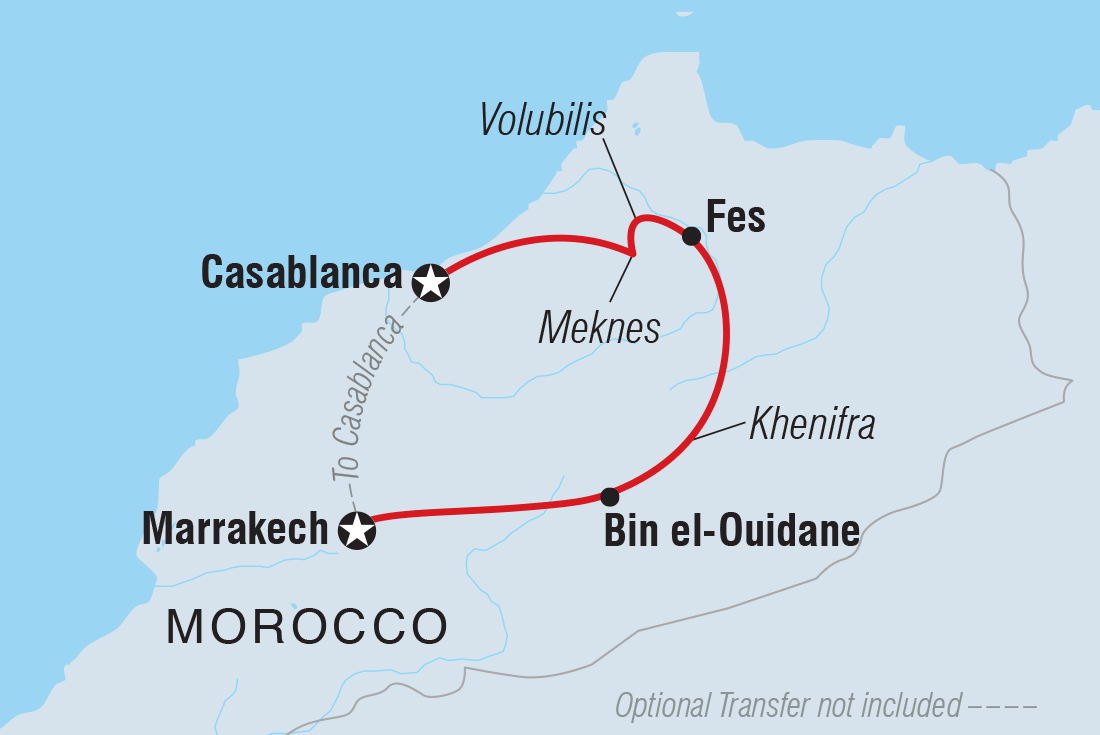 Map of Premium Morocco Highlights including Morocco