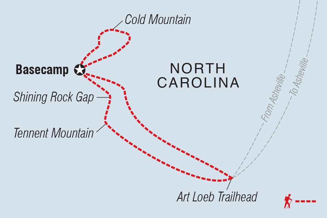 Map of Hiking And Backpacking North Carolina's Appalachian Mountains including United States Of America