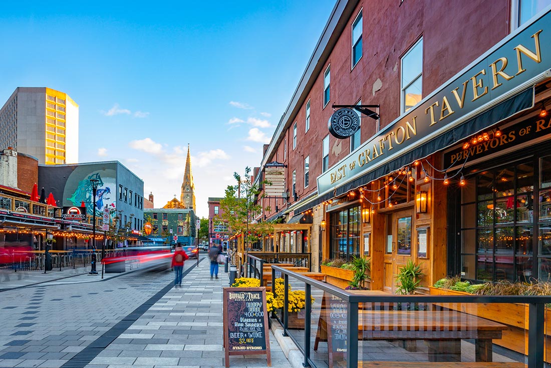 Restaurants on Argyle Street downtown Halifax, Nova Scotia, Canada