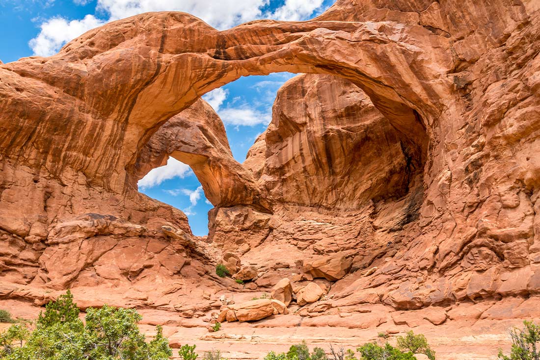 Double Arch landscape in Arches National Park, Utah, U.S.A.
