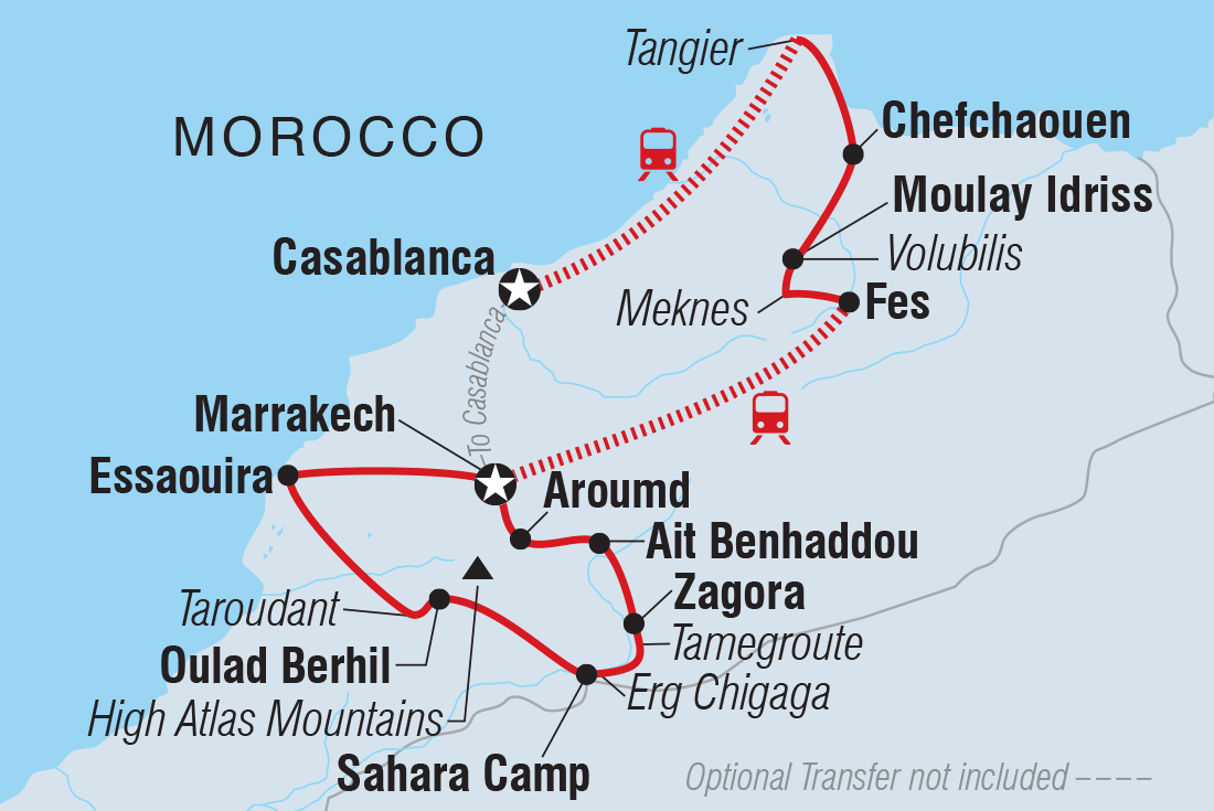 Map of Morocco Encompassed including Morocco