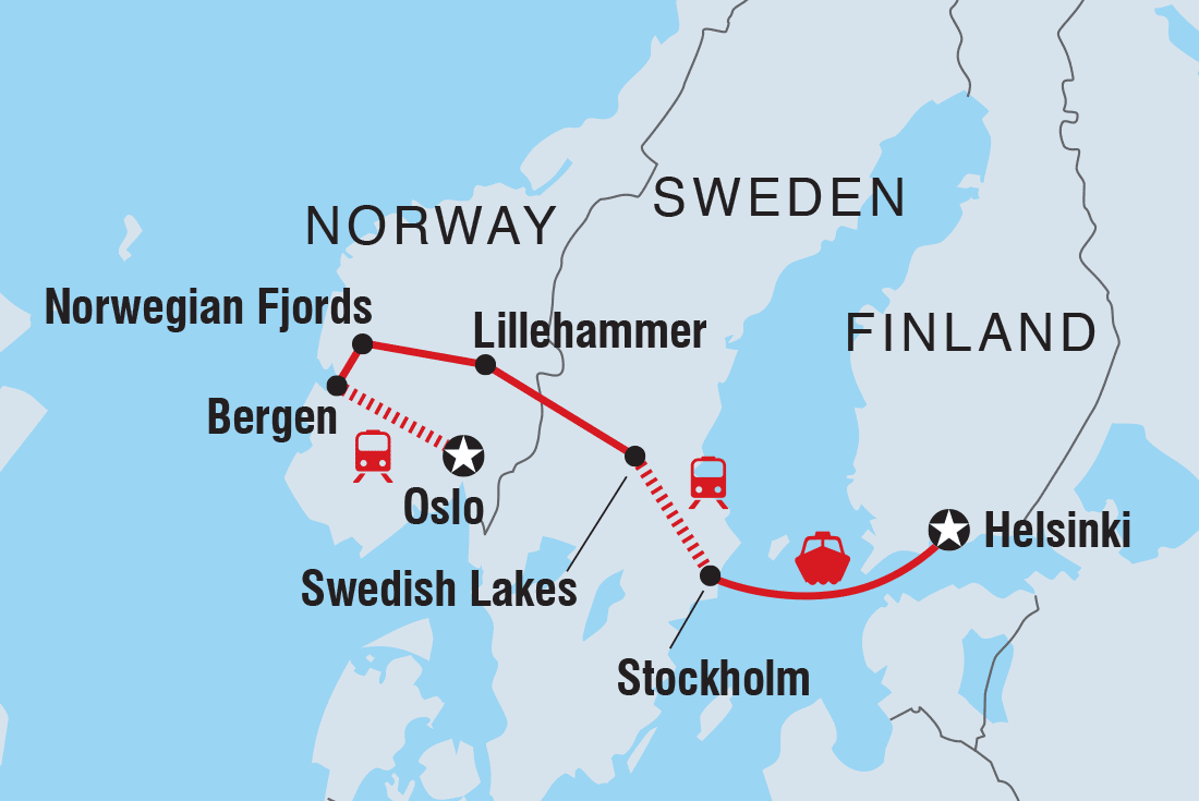 Map of Scandinavia Explorer including Finland, Norway and Sweden