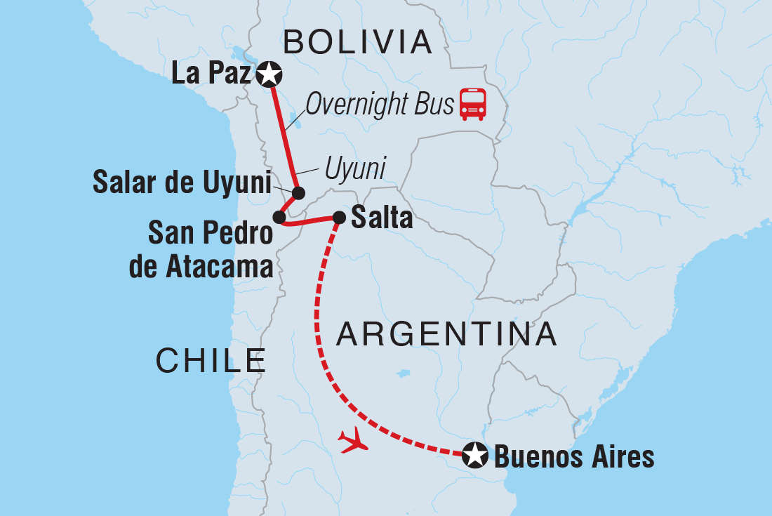 Map of Real Bolivia & Argentina including Argentina, Bolivia and Chile