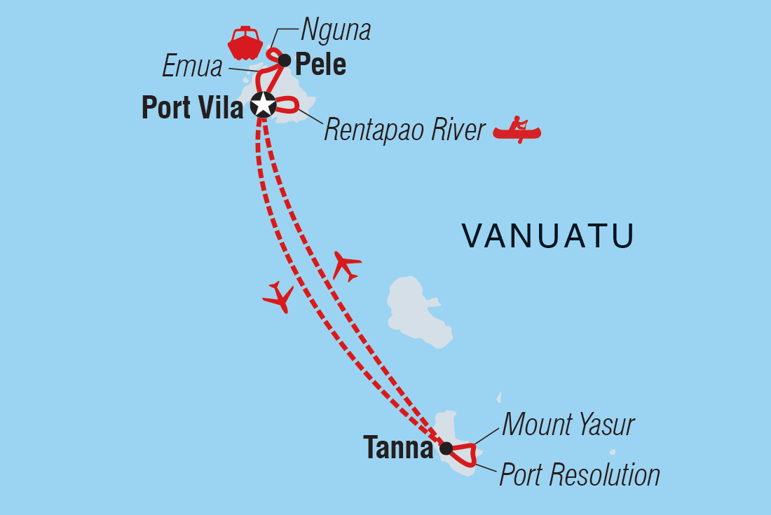 Map of Vanuatu Expedition including Vanuatu