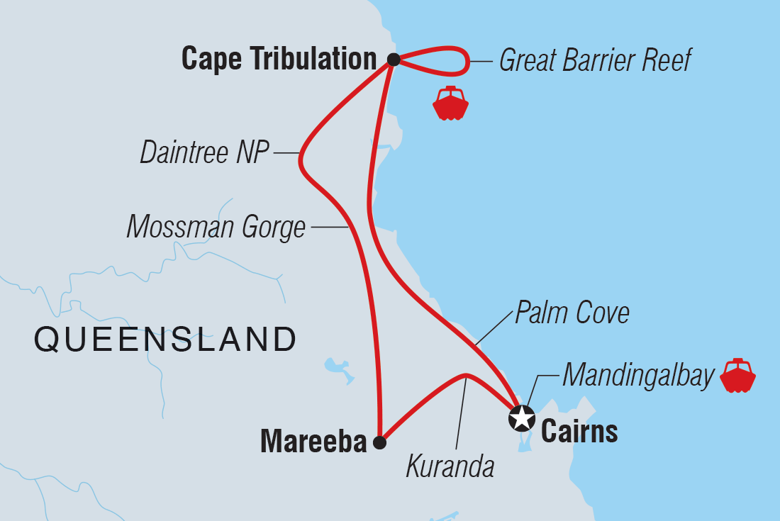 Map of Daintree & Cape Tribulation Adventure including Australia