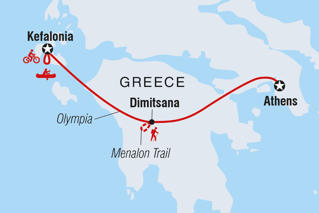 Map of Southern Greece: Hike, Bike & Kayak including Greece