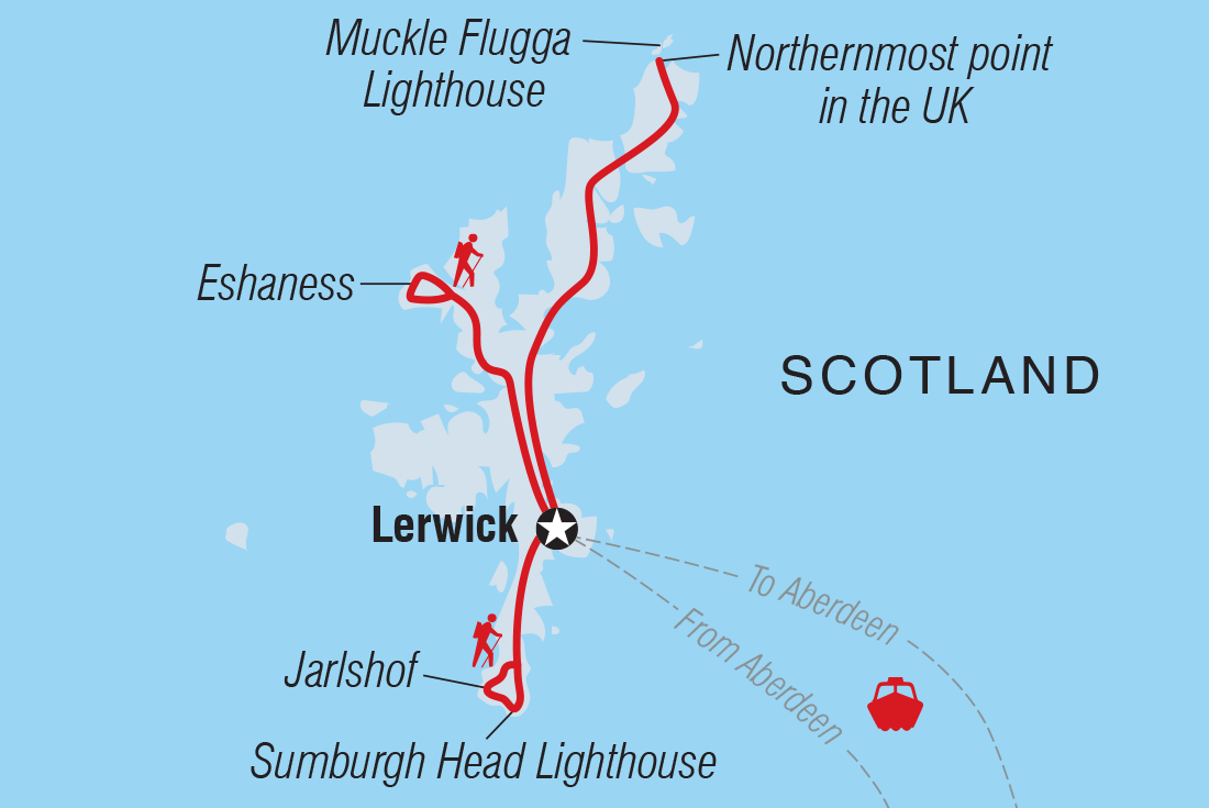 Map of Scotland's Shetland Islands including United Kingdom
