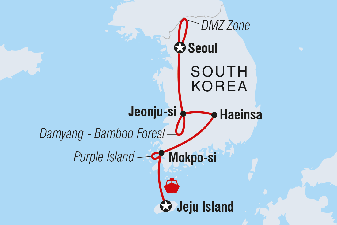 Map of Premium South Korea including Korea, Republic Of