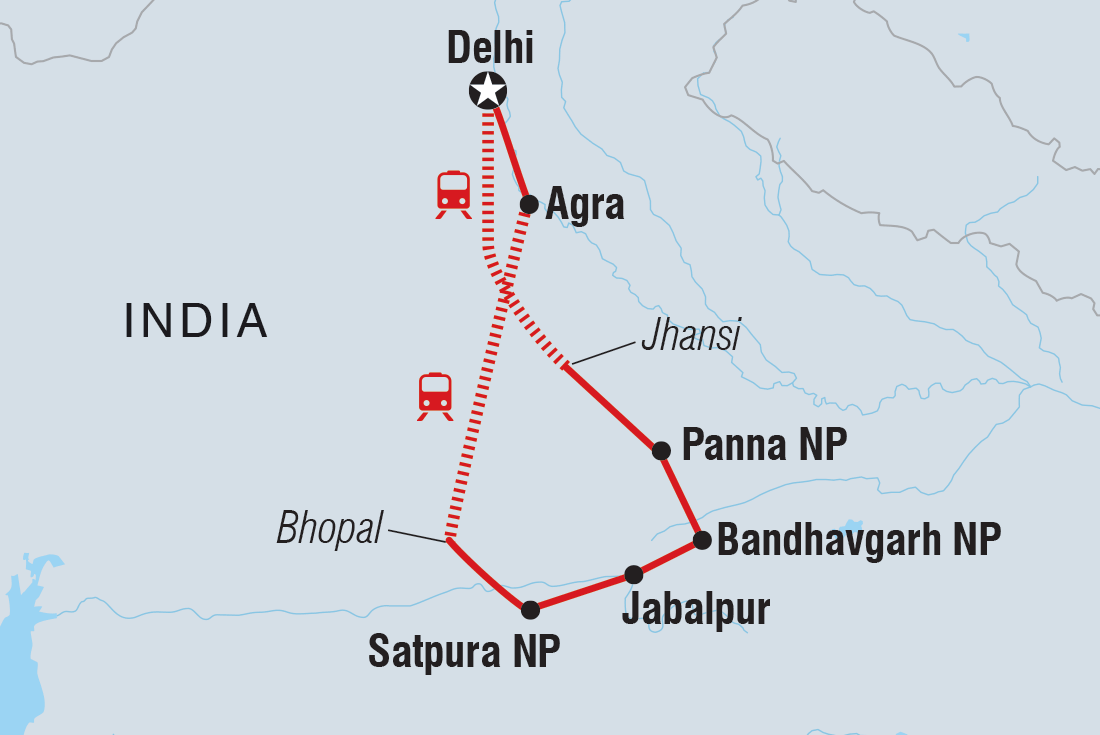 Map of Premium India Safari including India