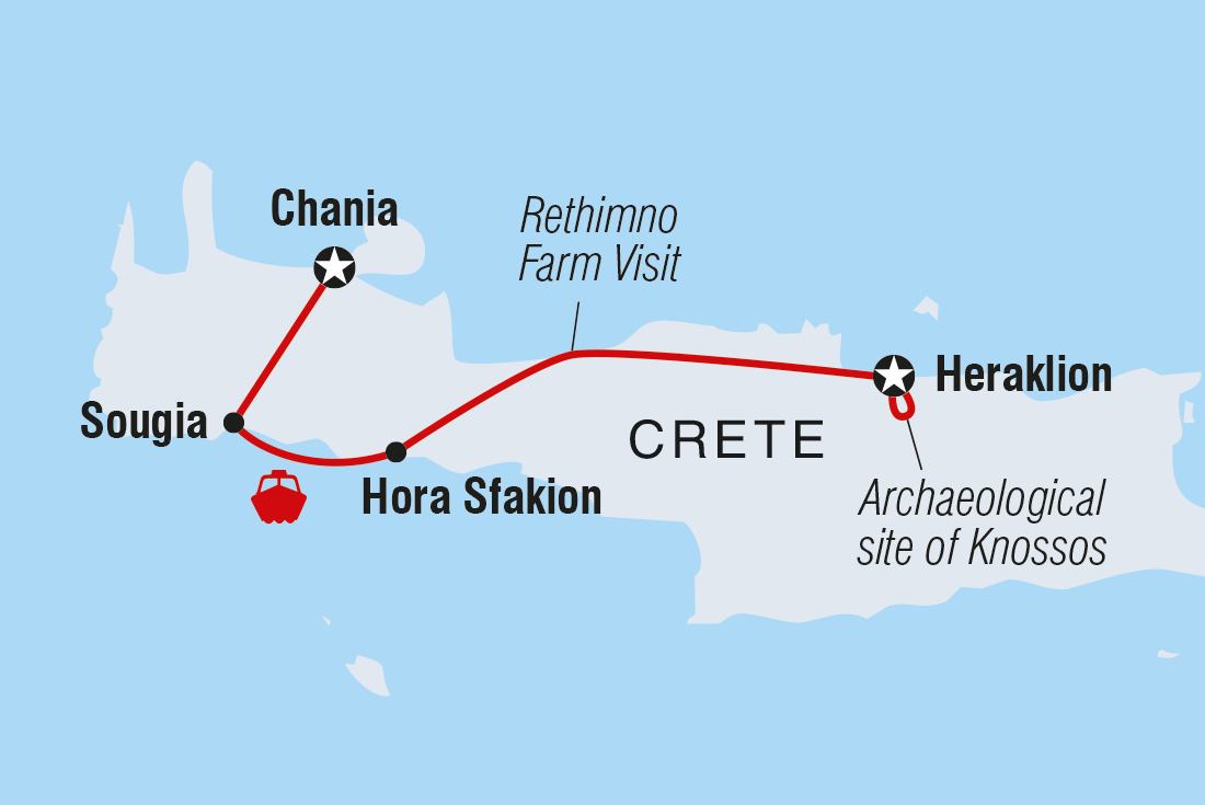Map of Crete Family Holiday including Greece