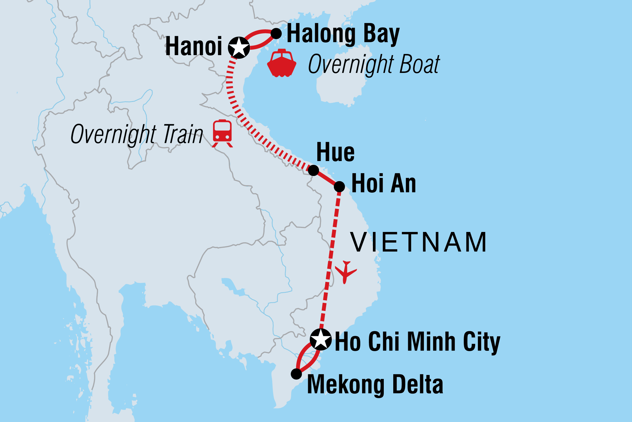 Map of Vietnam Family Holiday including Vietnam