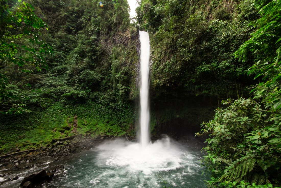 Natural waterfall in the jungle of La fortuna, Costa Rica