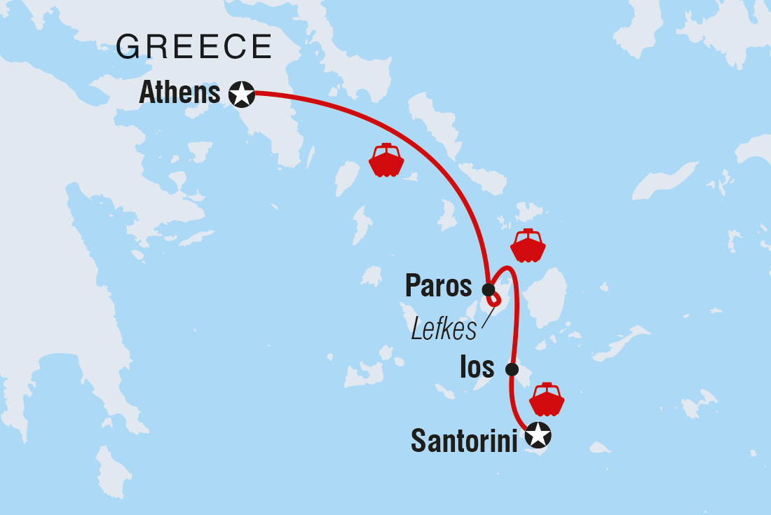 Map of One Week In The Greek Islands including Greece