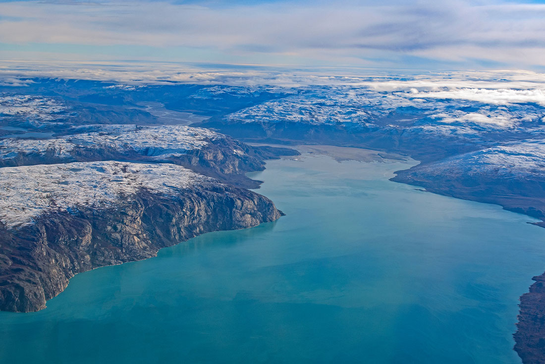 View of Kangerlussuaq Fjord in Western Greenland 