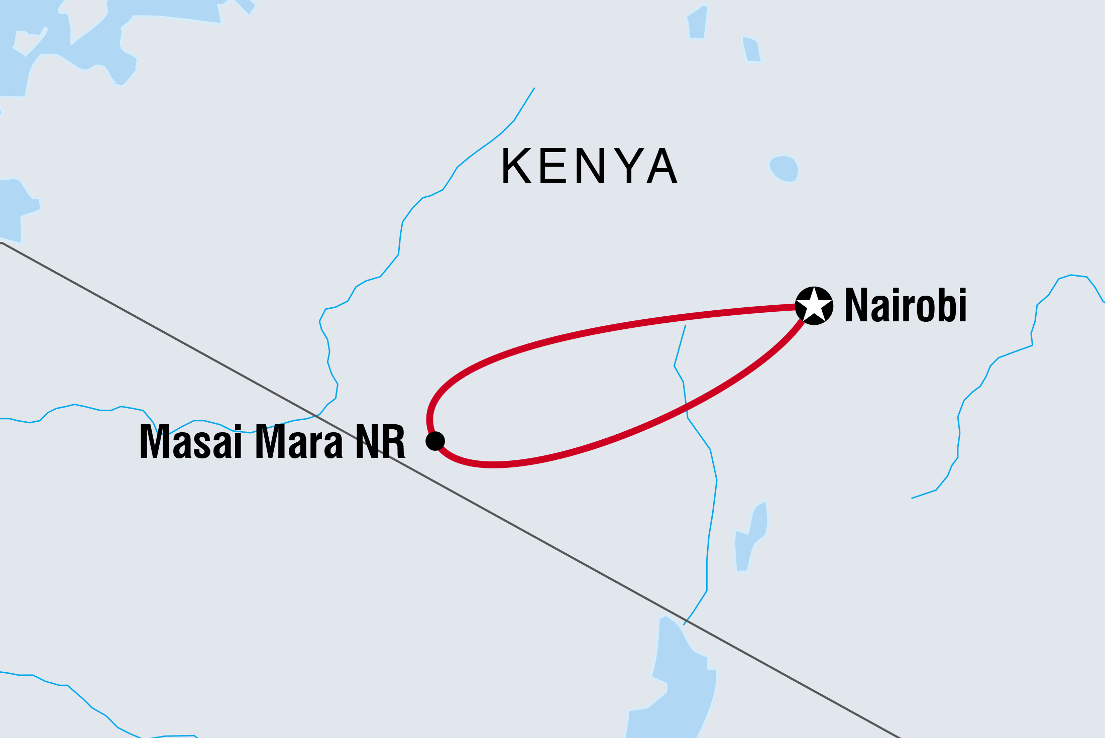 Map of Masai Mara Walk including Kenya