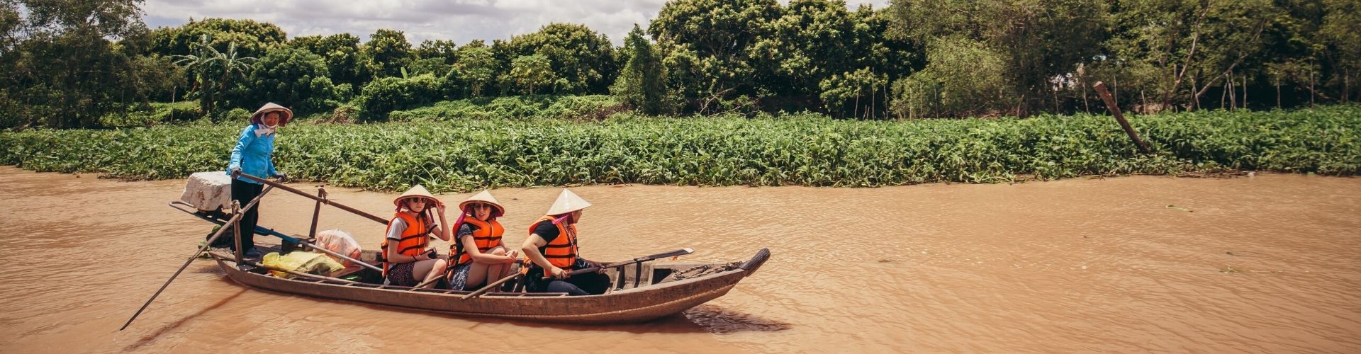 Canoeing activity in Mekong Delta, Vietnam